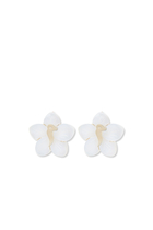 Oula Letter M Earrings, 18k Yellow Gold & Mother Of Pearl